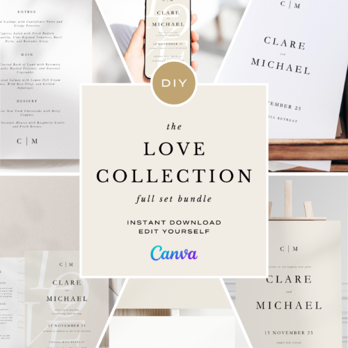 LOVE COLLECTION | DIY PRINTABLE WEDDING STATIONERY BUNDLE TEMPLATES